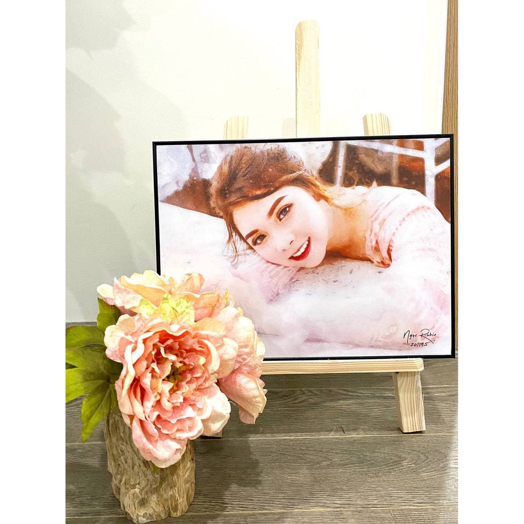 Tranh chân dung màu nước vẽ theo yêu cầu kích thước 20x30, 60x80- trước khi giao cho khách | BigBuy360 - bigbuy360.vn