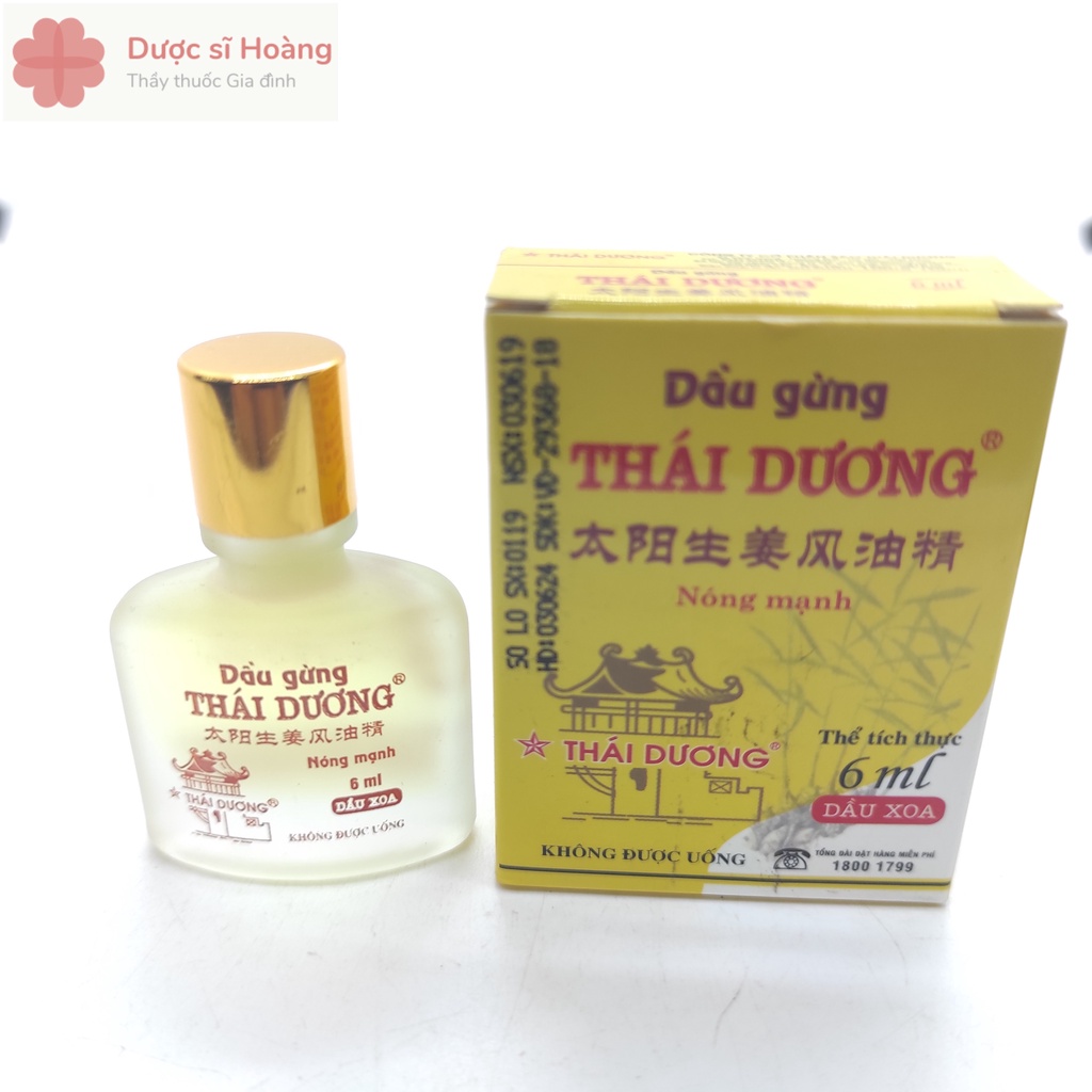 Dầu Gừng Thái Dương- Nóng Mạnh- Lọ 6ml &amp; 24ml