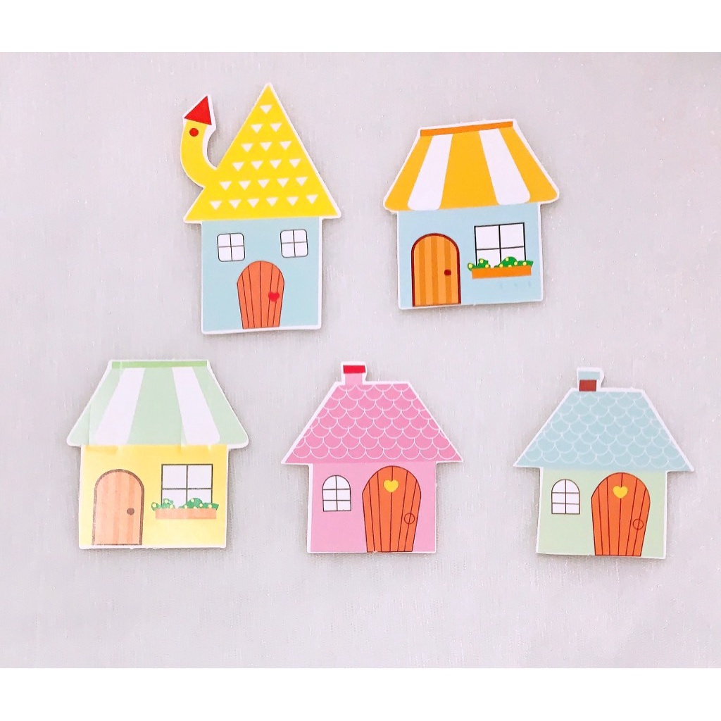 5 combo set 10 nhà giấy sắc màu mix mẫu-Q6251