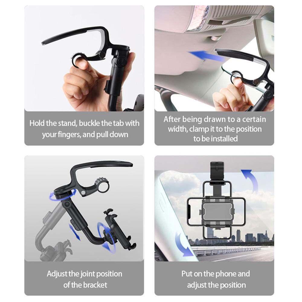 Giá Đỡ Điện Thoại GPS Xoay 360 Độ Gắn Tấm Chắn Nắng Xe Hơi