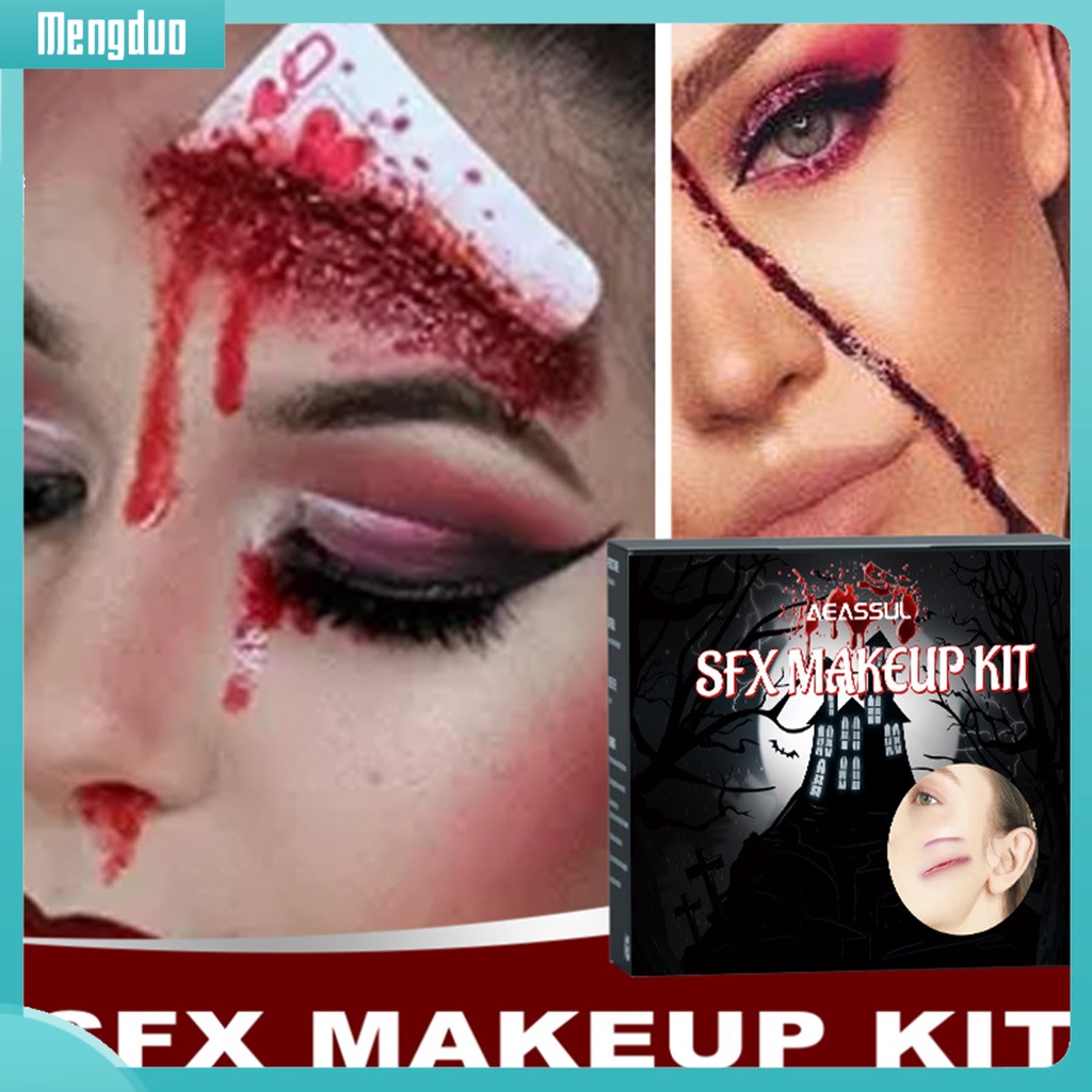 Mengduo| 1 Bộ Sáp Sơn Tạo Hiệu Ứng Đặc Biệt Hóa Trang Halloween Cho Khuôn Mặt / Cơ Thể
