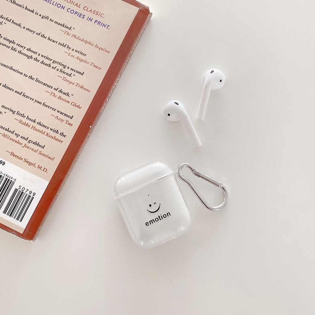 Ốp TPU mềm hình mặt cười thích hợp cho hộp sạc tai nghe không dây Airpods 1/2/3 pro