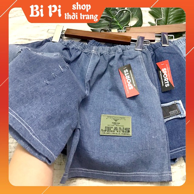 Quần đùi JEAN nữ cao cấp lưng thung ống rộng jean có độ co giãn dày dặn (Có ảnh và clip thật)