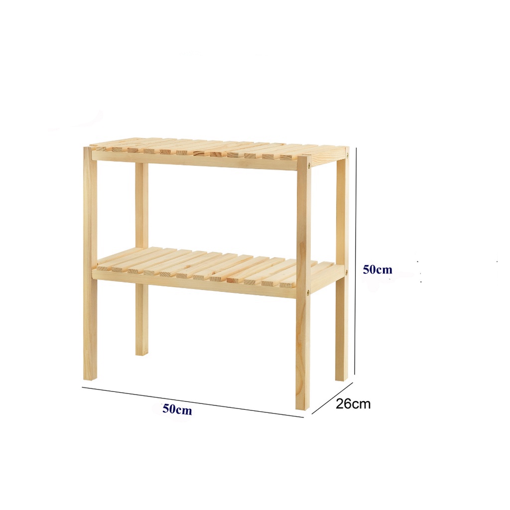 Kệ Đa Năng 2 Tầng Mini - Kệ Để Giày Dép Gỗ Thông Nhập Khẩu Tặng Kèm Phụ Kiện Lắp Ráp