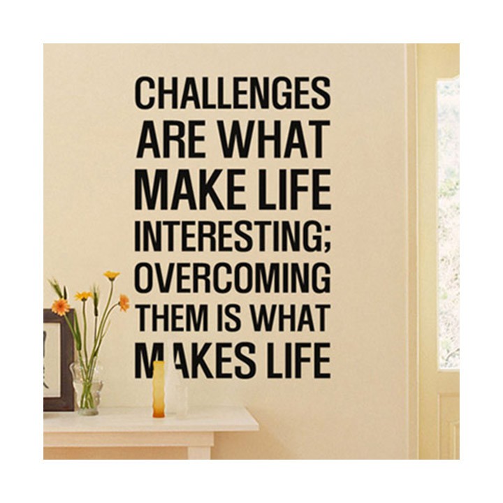 (Cắt chữ theo yêu cầu) Decal trang trí câu chữ CHALLENGES