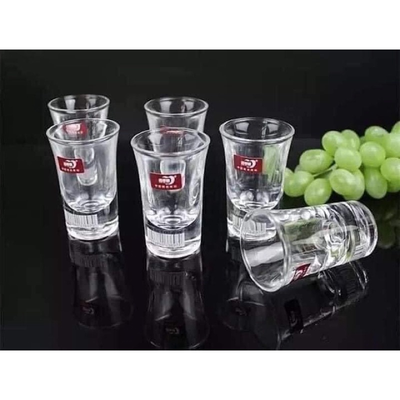 Bộ 6 Ly Uống Rượu Nhỏ Deli Cao Cấp, Đế Dày, Kiểu Dáng Tinh Tế Bắt Mắt Ly Thủy Tinh Thương Hiệu DELI GLASSWARE