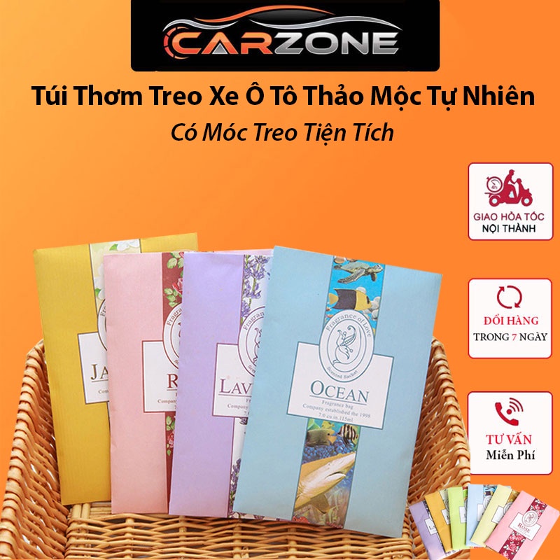 Túi Thơm Treo Xe Ô Tô, Phòng Ngủ, Tủ Quần Áo, Phòng Khách Làm Thơm Nhà -Thảo Mộc Tự Nhiên Có Móc Treo Tiện Tích CARZONE