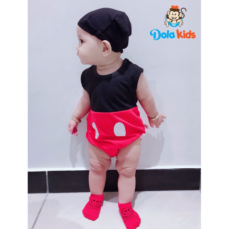 Bodysuit sơ sinh cho bé gái, bé trai 4-15kg hình MicKey - DoLaKids