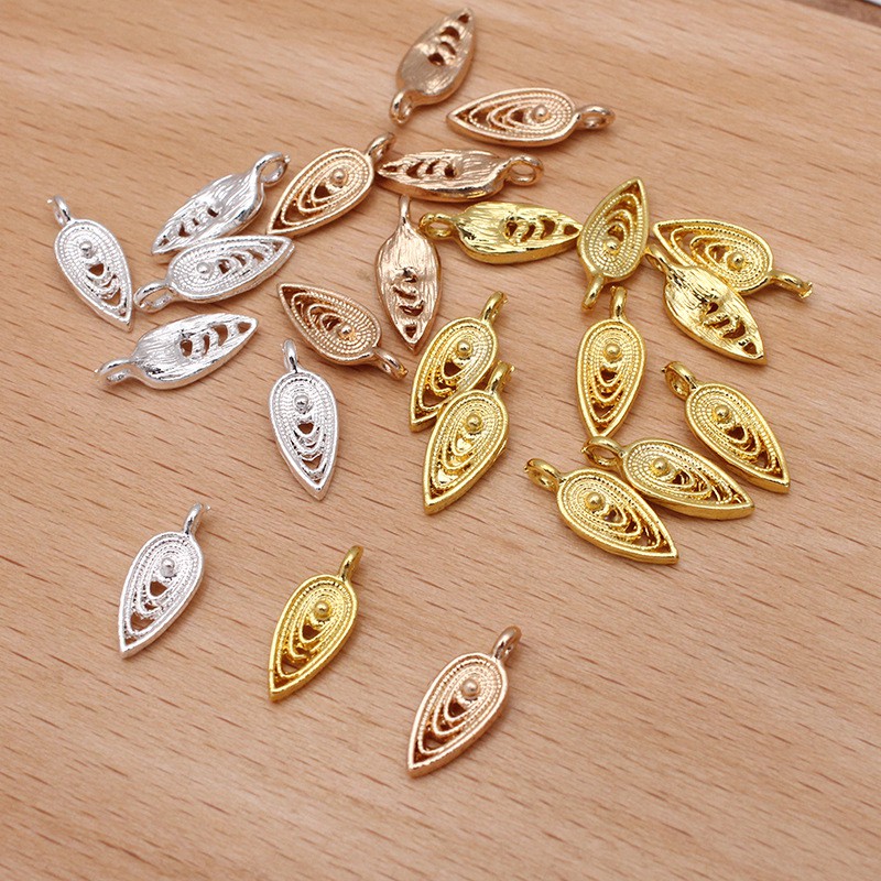 5 phiến treo đúc họa tiết lá nguyên liệu làm trâm làm trang sức cổ trang cosplay cổ phục có màu KC