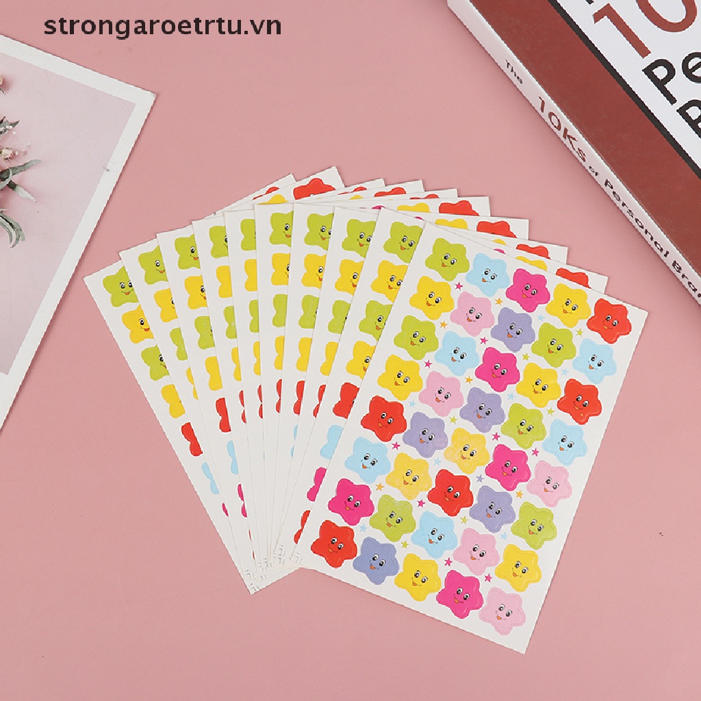 Set 400 Sticker Mặt Cười / Ngôi Sao Dễ Thương Dán Khen Thưởng Cho Bé