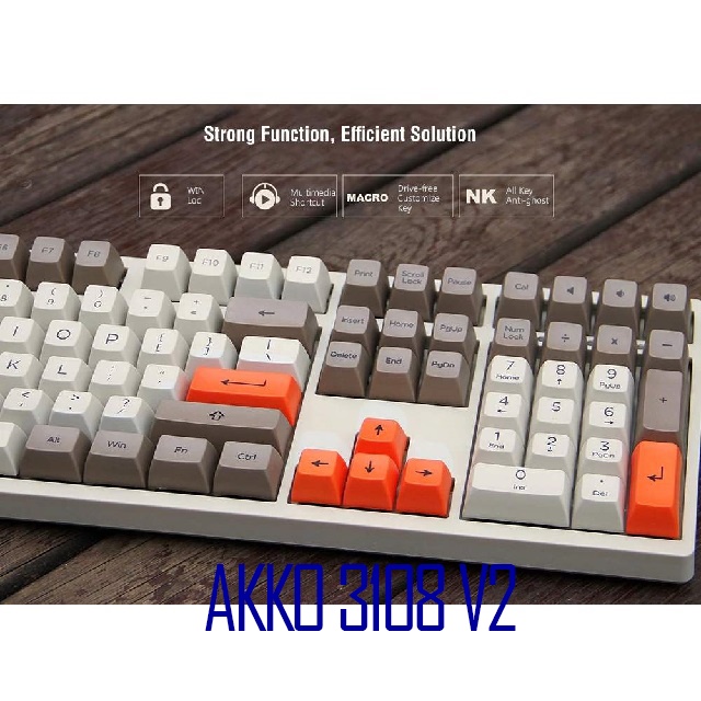 Bàn phím cơ AKKO 3108 V2 Steam Engine Akko Pink Orange Blue Switch chính hãng giá rẻ