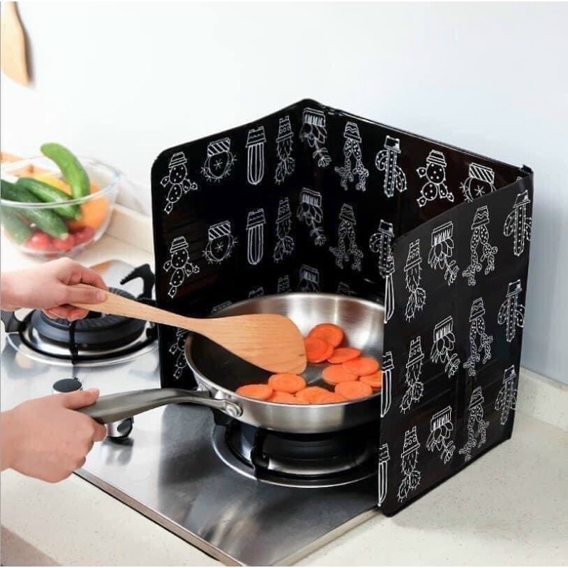 Tấm chắn dầu mỡ bếp ga in hoạ tiết 3D