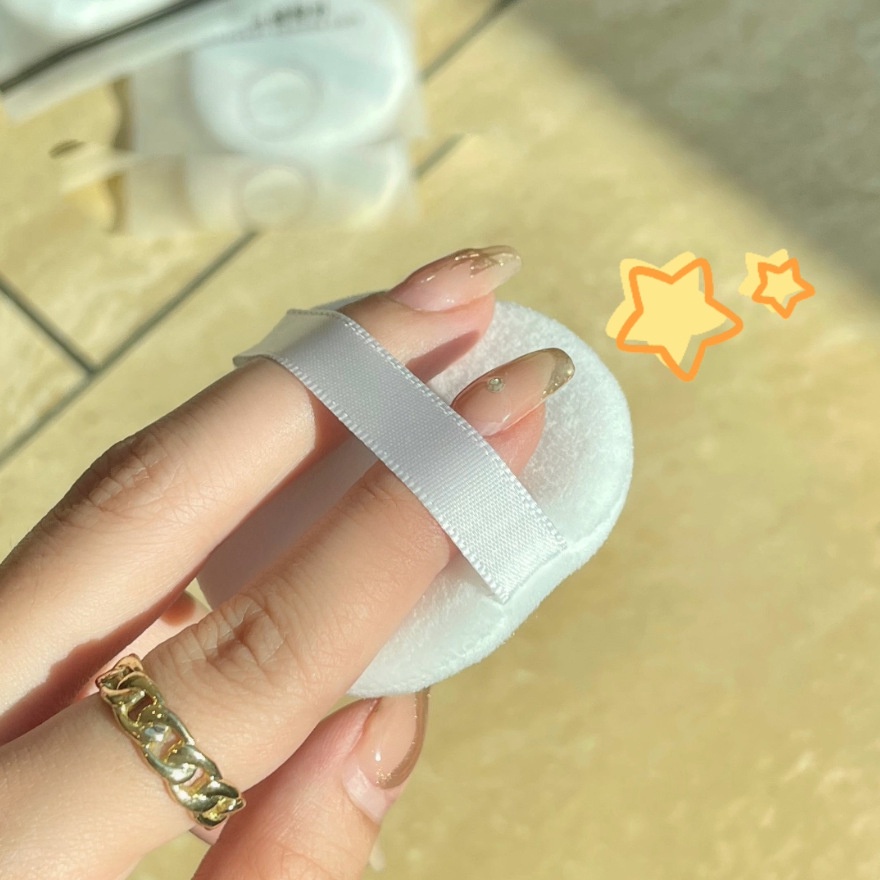 Bông dặm phấn Hanru Pure Beauty Cotton Puff zsfp-01 màu trắng đường kính 6cm