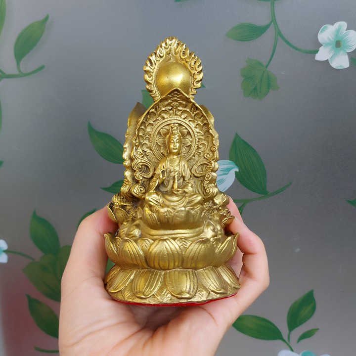 Tượng Ta Bà Tam Thánh Phật -Tượng Phật A Di Đà + Phật Địa Tạng Vương + Phật Quan âm bằng đồng -M01