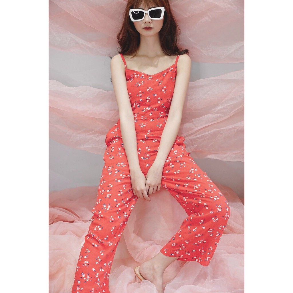 Jumpsuit 2 dây bông hoa đồ bay nữ áo liền quần đi biển đi chơi tiệc