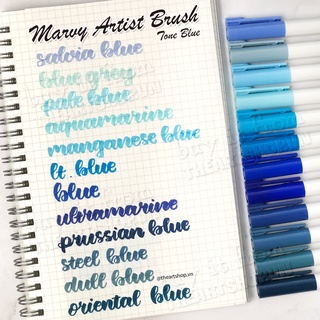 Theartshop bút đầu cọ thư pháp màu nước marvy artist brush - blue series - ảnh sản phẩm 1