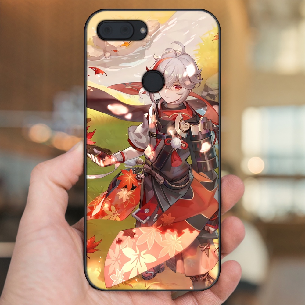 Ốp lưng Xiaomi Mi 8 Lite viền đen in hình Kazuha Genshin Impact