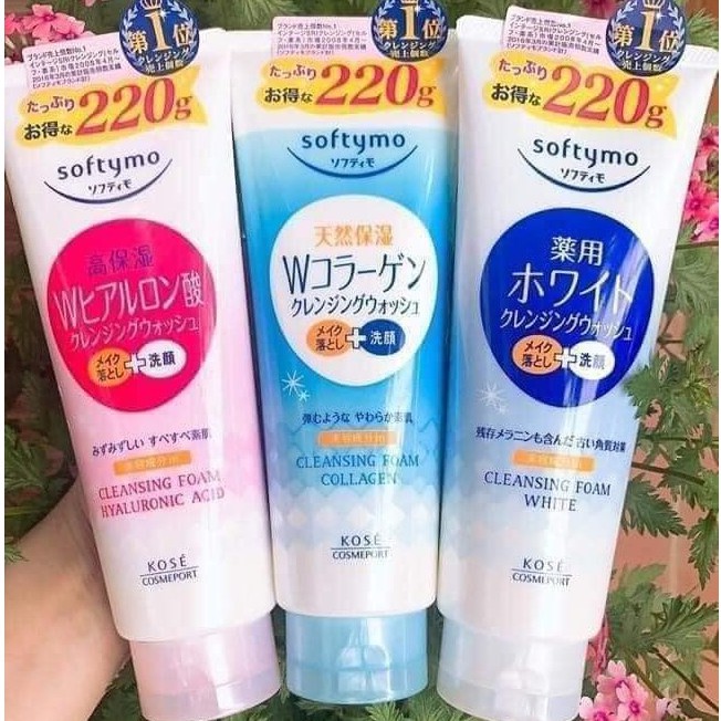 Sữa Rửa Mặt 2in1 Kose Softymo Dưỡng Trắng Mềm Mịn Da  Nhật Bản - Tuýp 220g