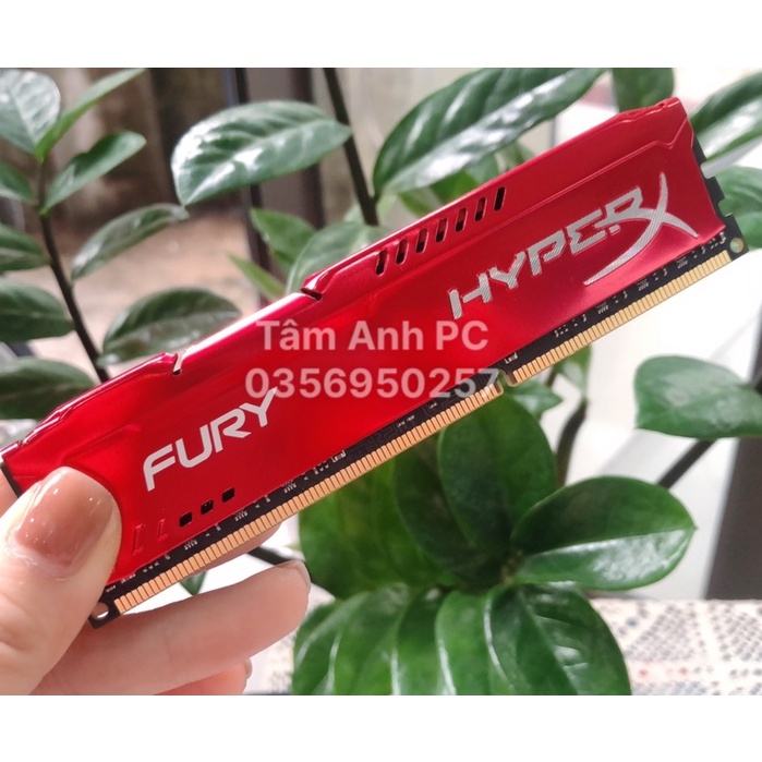 Ram PC Máy tính bàn Kingston HyperX Fury Red 8GB (1x8GB) DDR3 Bus 1600Mhz có tản - Mới Bảo Hành 1 Đổi 1 Trong 36 Tháng