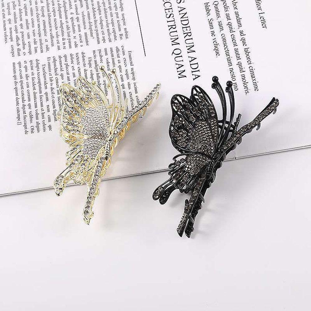 Kẹp Tóc Hình Bướm / Cá Mập Đính Đá Zircon Tinh Tế Cho Nữ