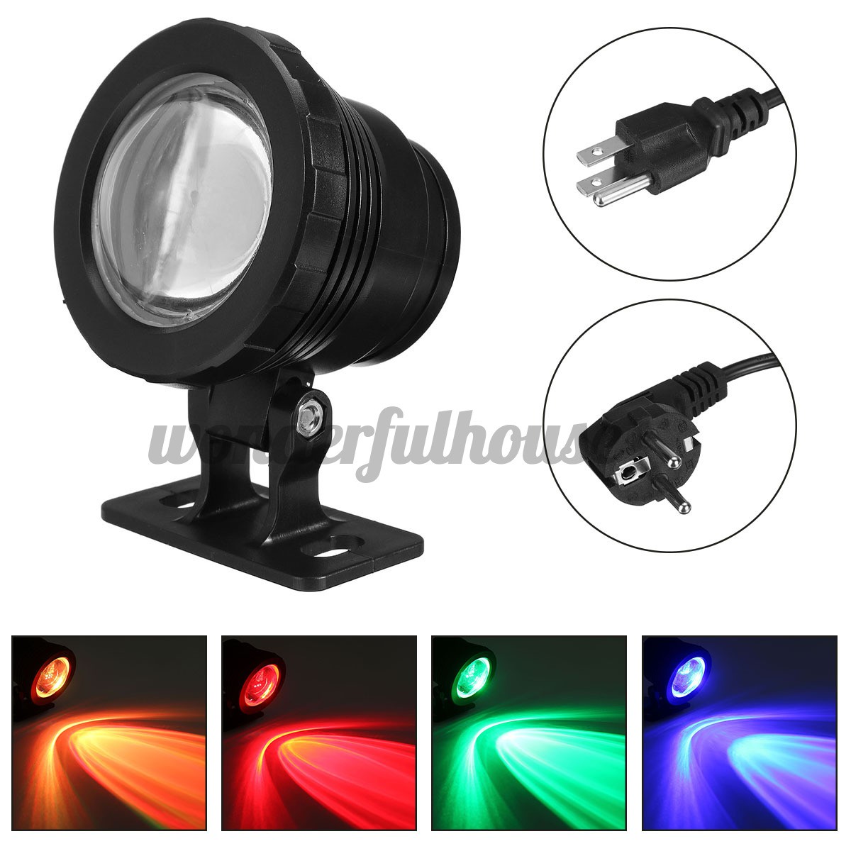 Đèn Led Chìm 20w Rgb Chiếu Sáng Dưới Nước Cho Hồ Cá Kèm Điều Khiển Từ Xa