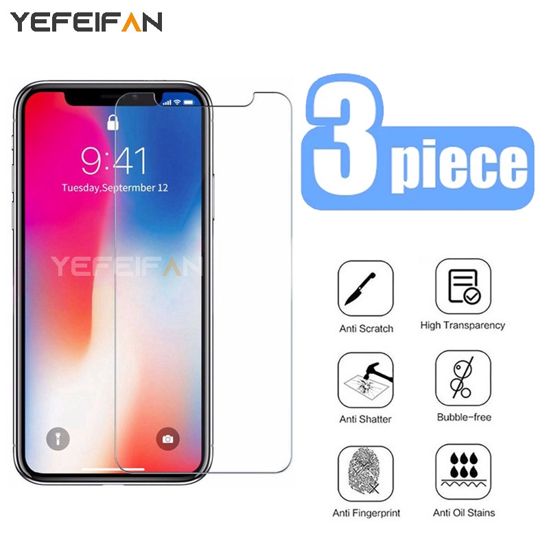 3 Chiếc Cho iPhone 13 Pro Max Kính Cường Lực Cho iPhone 13 12 Mini 11 Pro XS Max X XR 8 7 6 6s Plus 