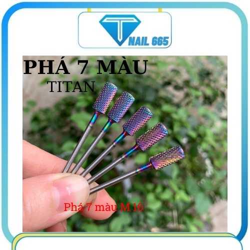 Đầu mài phá sơn gel , móng bột . Đầu mài phá 7 màu TI TAN