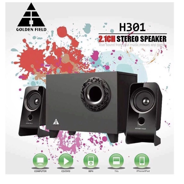 Loa vi tính Golden Field H301 - Hàng mới nguyên Seal- Chính hãng- Bảo hành 12 tháng