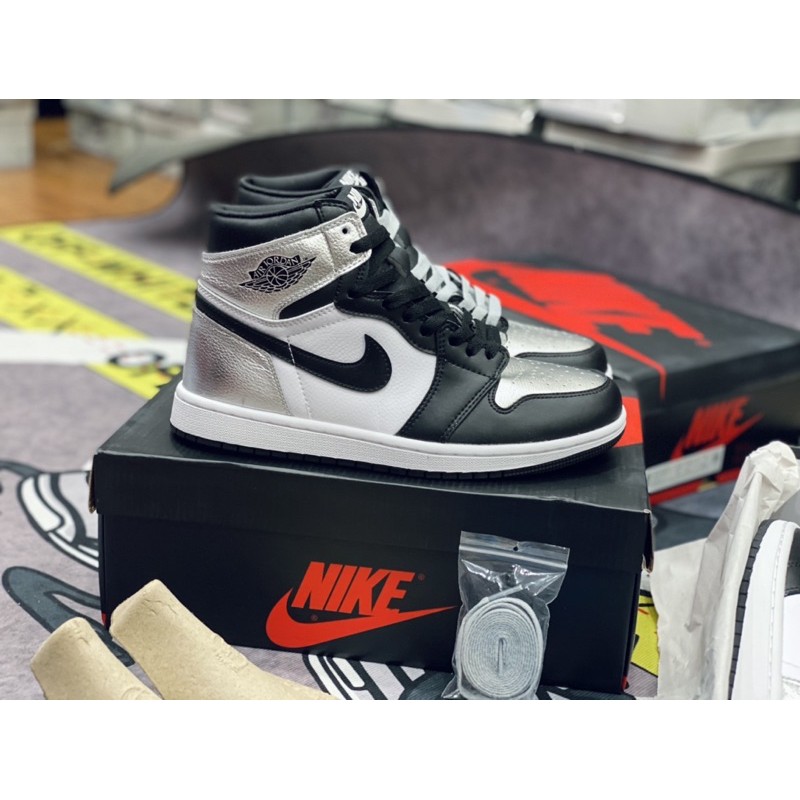 [AGsneaker] Giày thể thao cổ cao màu Silver toe chân bè fit lên 1 size...