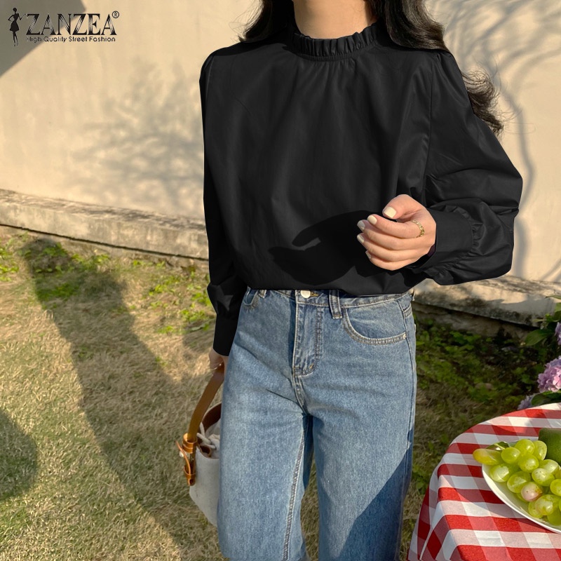 Zanzea Áo Kiểu Tay Dài Phồng Phong Cách Hàn Quốc Dành Cho Nữ