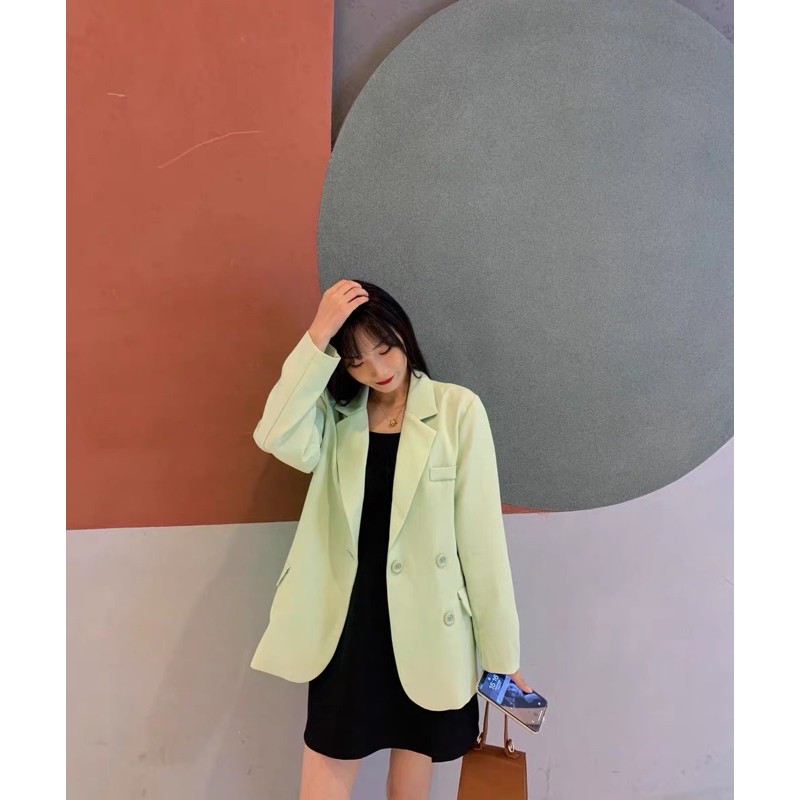 (Mẫu mới)(Sẵn xanh)Áo vest/áo blazer nữ siêu phẩm màu sắc trẻ trung phong cách Hàn Quốc(kèm ảnh thật) | BigBuy360 - bigbuy360.vn