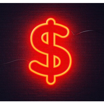 Đèn led Neon trang trí hình Dolar |Đèn neon trang trí phòng ngủ, treo tường