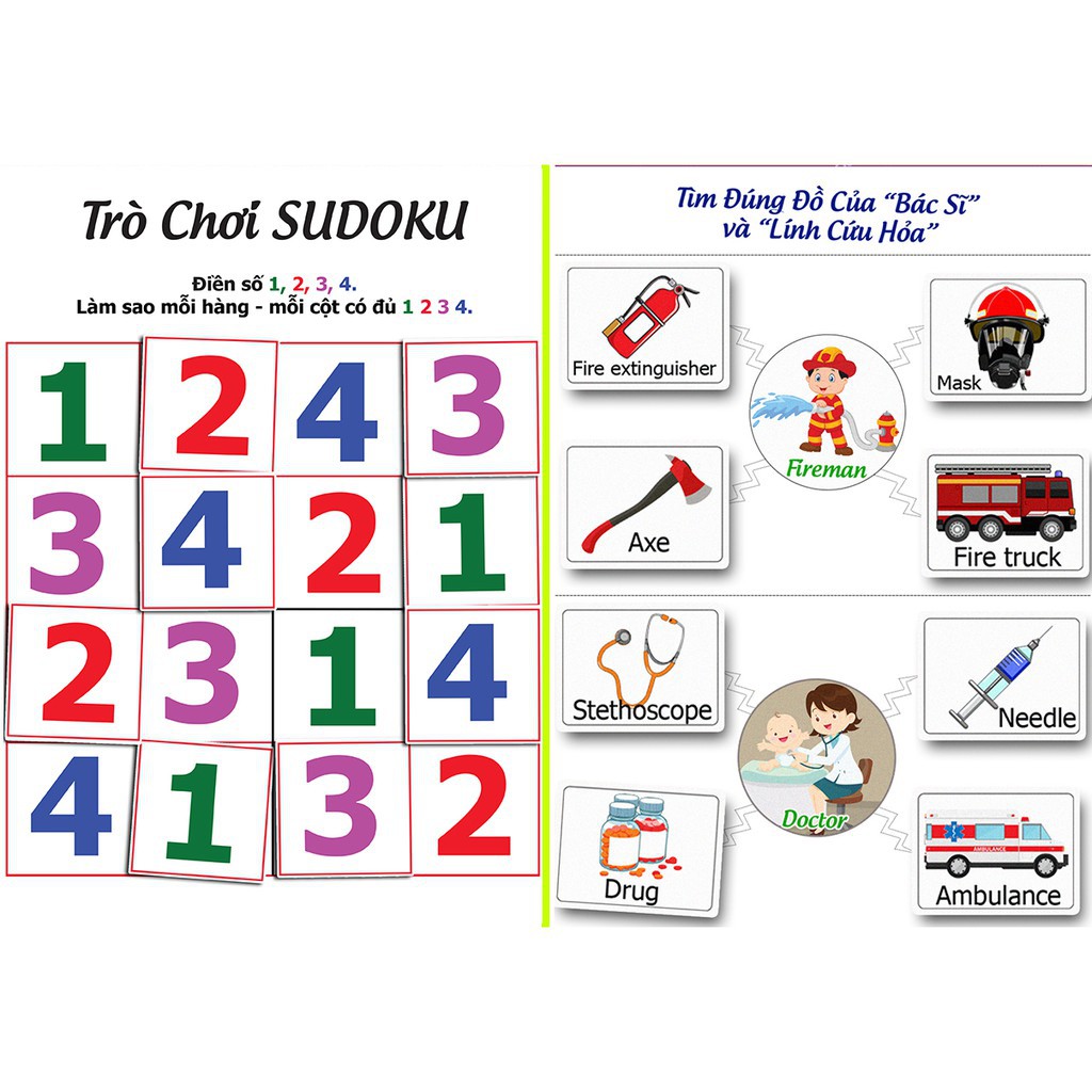 [ Montessori ] Tư Duy Logic F12- Học Liệu Dính Dán - Matching Book (Monsi Edu)