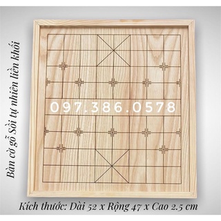BÀN CỜ CỜ TƯỚNG GỖ LIỀN KHỐI GỖ SỒI BÀN CỜ ÚP GỖ