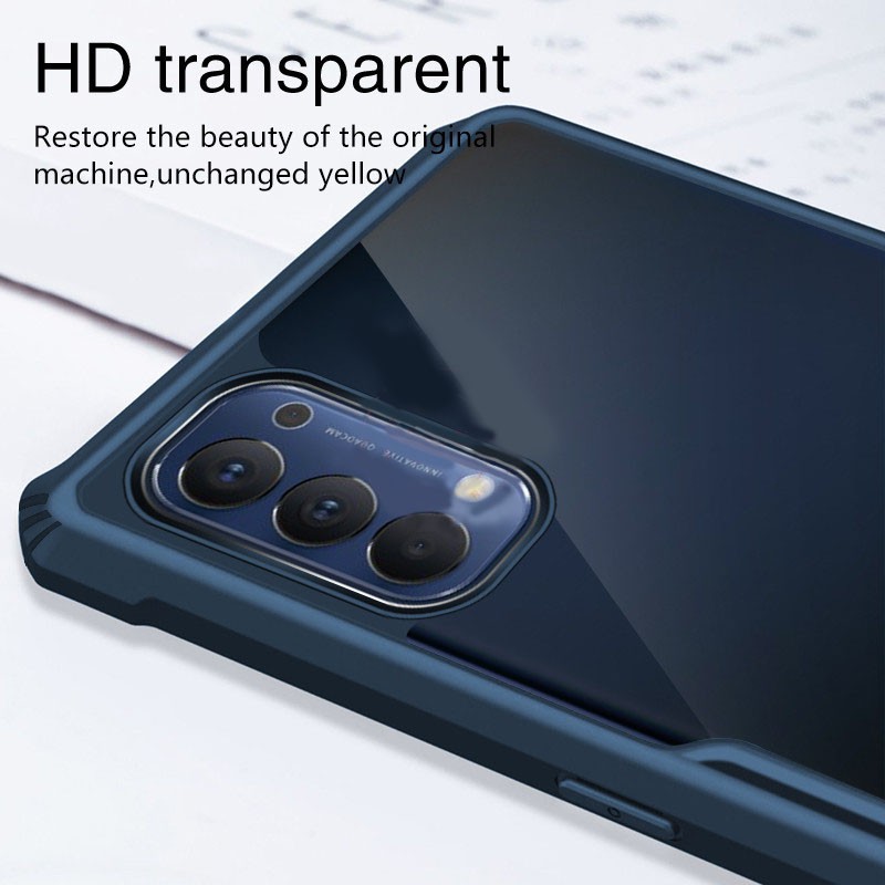 Ốp điện thoại trong suốt chống sốc đơn giản cho Oppo Reno 4
