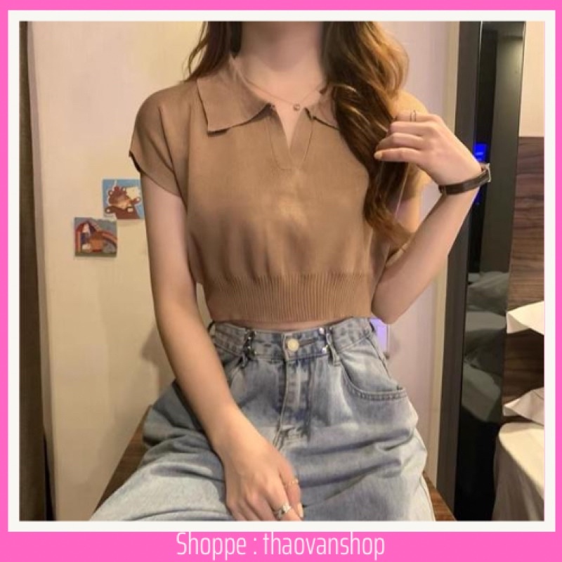 áo len croptop , áo montoghi cổ đức dáng ngắn siêu đẹp, bốn màu đen/ nâu / da / trắng ( ảnh + video thật)