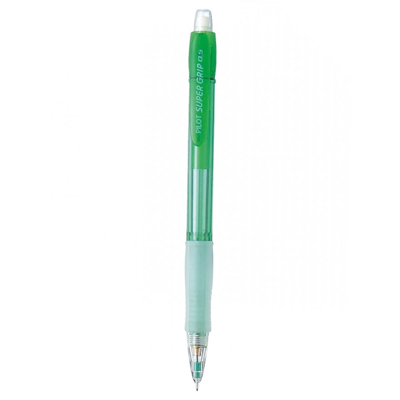 Bút Chì Bấm Super Grip Neon H-185N-G-2B - Thân Xanh Lá