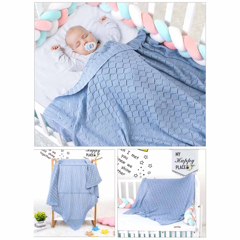 Chăn Dệt Kim Khoét Rỗng Mềm Mại Quấn Em Bé Sơ Sinh