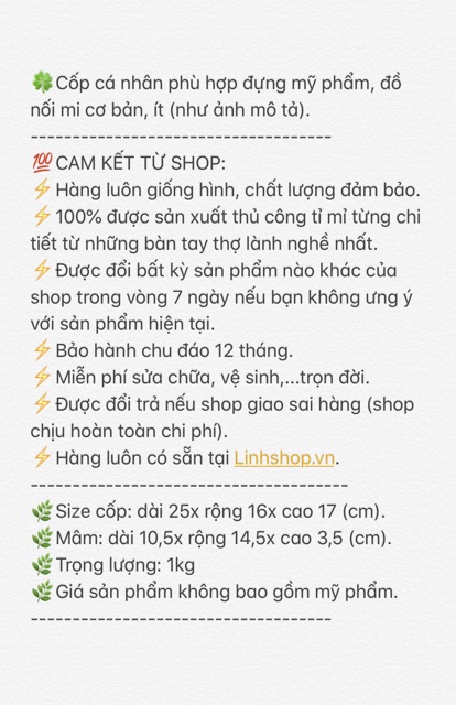 [Bảo hành 12th] Hộp đựng đồ trang điểm handmade màu hồng cute Lamdep24g