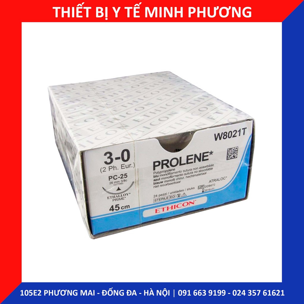 Bán lẻ chỉ khâu phẫu thuật không tiêu vô trùng ETHICON PROLENE các số