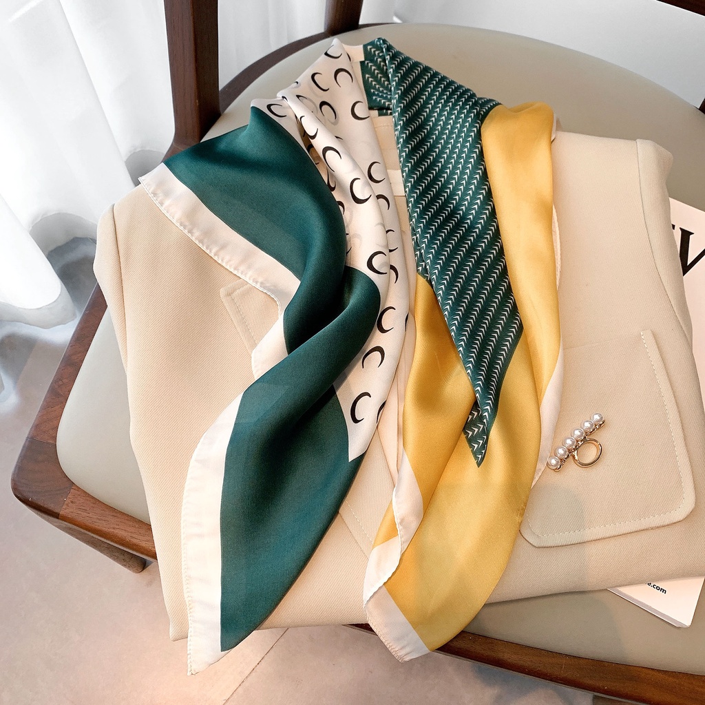 Khăn bandana lụa 70x70cm choàng cổ họa tiết thời trang [Twist] 08T-XL