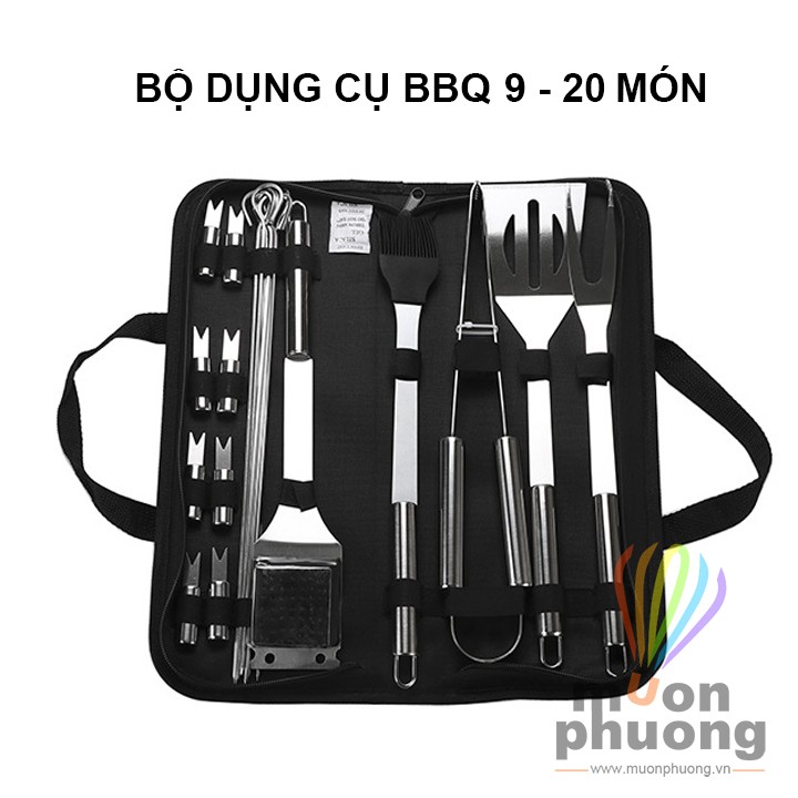 Bộ dụng cụ nướng thịt BBQ ngoài trời dã ngoại