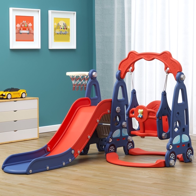 CẦU TRƯỢT XÍCH ĐU MẪU 2022 TẶNG KÈM BÓNG RỔ VÀ GẤU PHÁT NHẠC