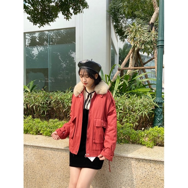Áo Khoác Kaki Trần bông dày , kèm lông cổ siêu ấm ( có thể tháo rời) ẢNH THẬT LU CHỤP _ HÀNG CÓ SẴN