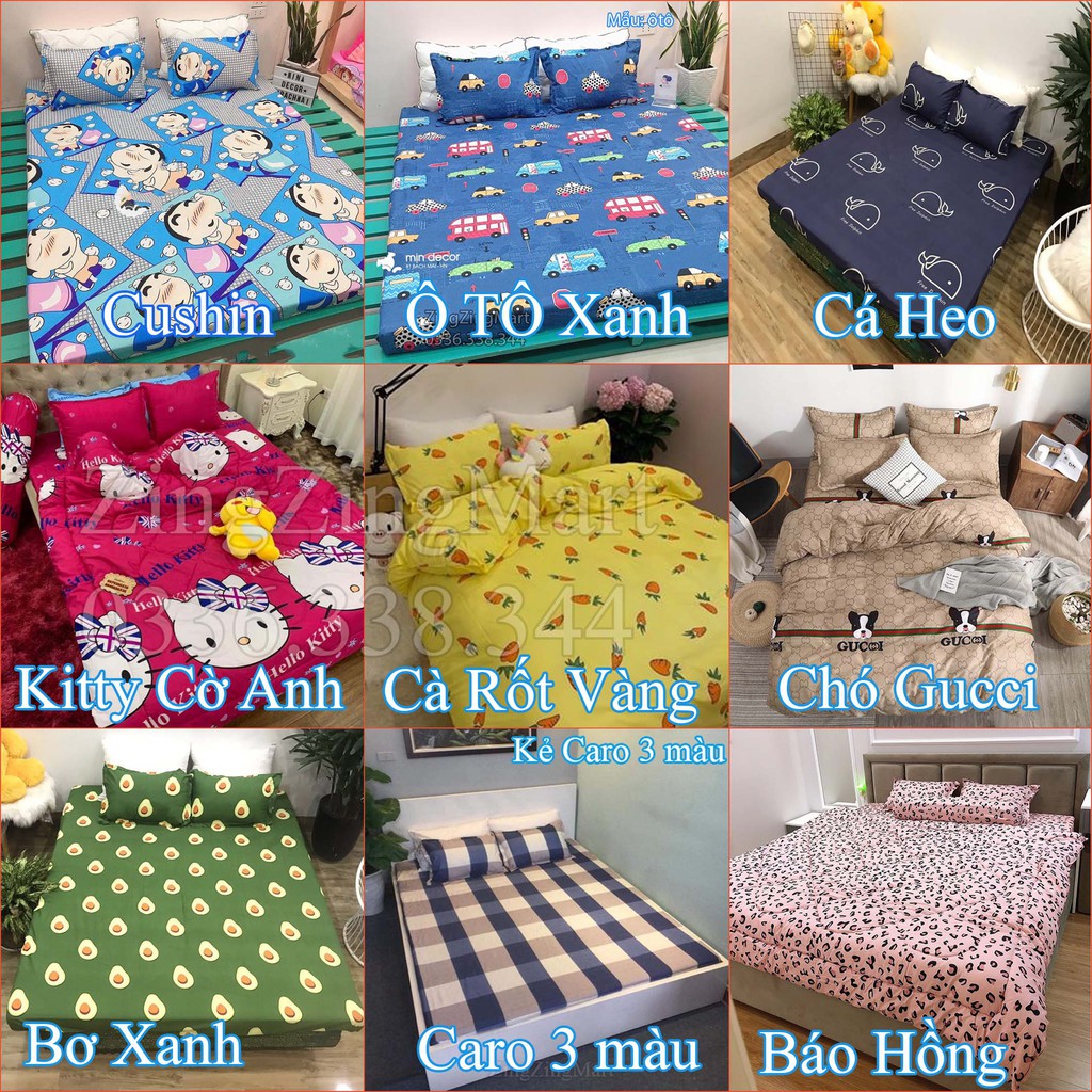 [Rẻ đẹp] Ga trải giường kèm vỏ gối chất cực đẹp (Được chọn mẫu)