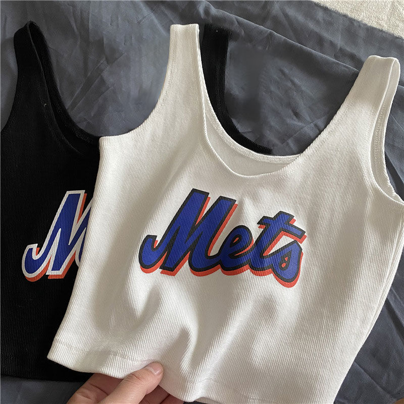 Áo thun thể thao sát nách ôm dáng in chữ trẻ trung năng động cho nữ