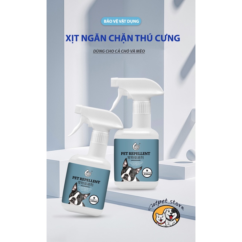 Xịt xua đuổi chó mèo,xịt xua đuổi thú cưng PET REPELLENT,ngăn chó mèo của bạn cắn phá đồ đạc, chó mèo tránh xa