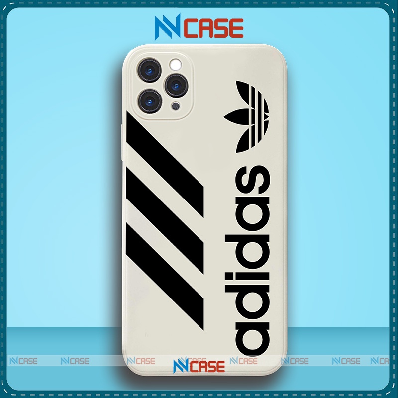 Ốp lưng iPhone Adidas cạnh viền vuông silicon mềm dẻo bảo vệ camera cho iphone 6/6s/7/8/X/XS/11/12/13 Pro Plus Max