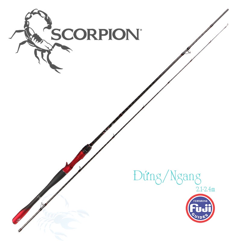 Cần câu lure máy đứng và ngang cao cấp Scorpion khoen FUJI mã CM16