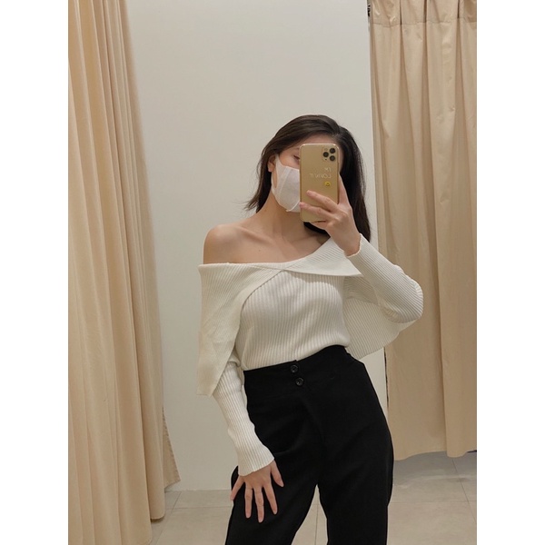 áo trễ vai dài tay len tăm LEN126 LOLLIE STUDIO